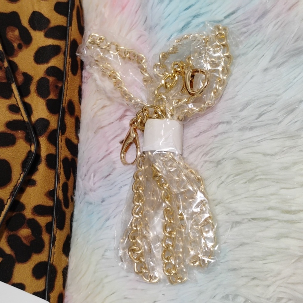 (#30) NWT Hoxis Leopard Animal Print Bag W Removable Chain Strap - Picture 3 of 8